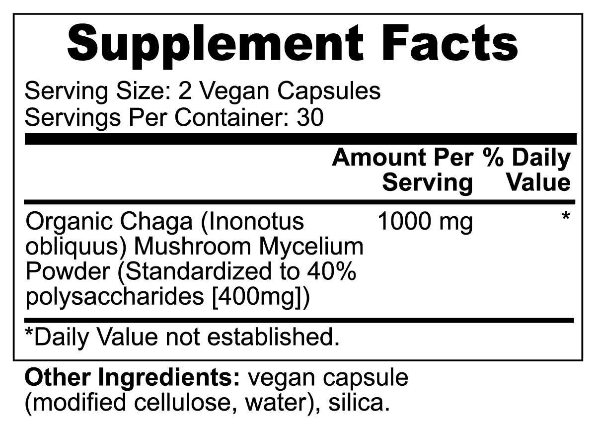 The Wellth Chaga Mushroom Capsules - Enhance Gut Health Microbiome and Reduce Inflammation with Organic Chaga